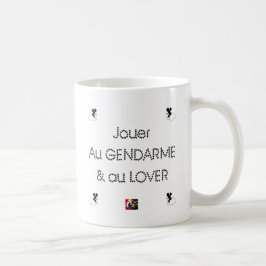 Jouer au GENDARME et au LOVER - Jeux de Mots コーヒーマグカップ