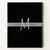 Journalノート用モノグラム考えCATポーズ ノートブック (裏面)