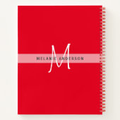 Journalノート用モノグラム考えCATポーズ ノートブック (裏面)