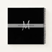 Journalノート用モノグラム考えCATポーズ ノートブック (裏面)