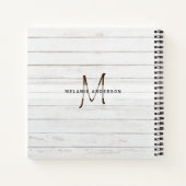 Journalノート用モノグラム考えCATポーズ ノートブック (裏面)