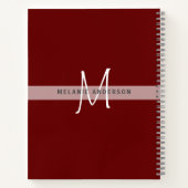 Journalノート用モノグラム考えCATポーズ ノートブック (裏面)