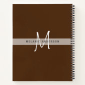 Journalノート用モノグラム考えCATポーズ ノートブック (裏面)