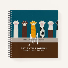 Journalノート用モノグラム考えCATポーズ ノートブック