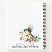 Journal Art Sketchbook Women with Roses-Wreath V02 ノートブック (裏面)