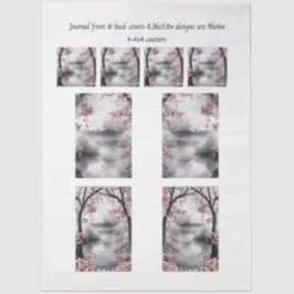 Journal Covers Mount Fuji Cherry Blossom Coasters  薄葉紙