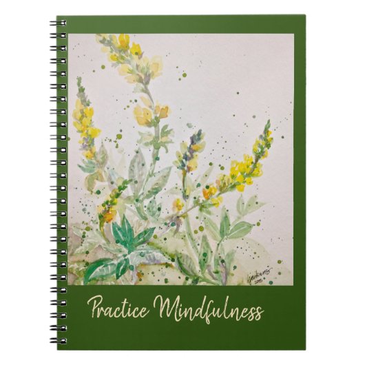 Journal-"Mindfulness" – 松の花Mtn Wildflowers ノートブック (正面)