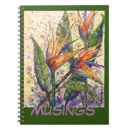 Journal/Notebook- Birds of Paradise "Musings" ノートブック