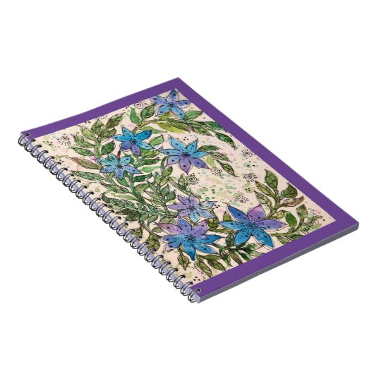 Journal/Notebook- Blue Star Flower ノートブック (右側)