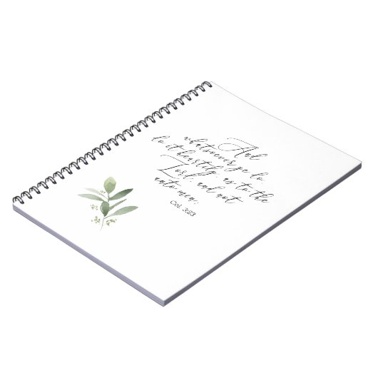 Journal Notebook KJV Bible Verse Colossians 3:23 ノートブック (左側)