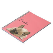 Journal/Notebook - Pink Frenchie, フランスの Bulldog ノートブック (左側)