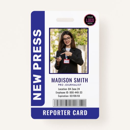 Journalist Press Pass  Photo ID  バッジ (正面)