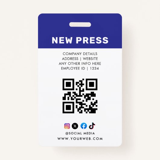 Journalist Press Pass Photo ID バッジ (裏面)