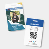 Journalist Press Pass  Photo ID  Badge バッジ (正面＆裏面)
