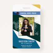 Journalist Press Pass  Photo ID  Badge バッジ (正面)