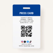 Journalist Press Pass  Photo ID  Badge バッジ (裏面)