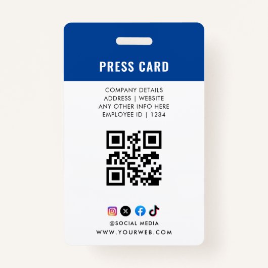 Journalist Press Pass  Photo ID  Badge バッジ (裏面)