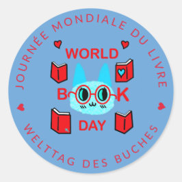Journee Mondiale du Livre /ワールドブックデイキャット ラウンドシール