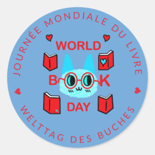 Journee Mondiale du Livre /ワールドブックデイキャット ラウンドシール