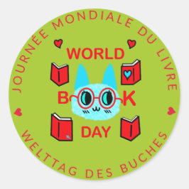Journee Mondiale du Livre /ワールドブックデイキャット ラウンドシール