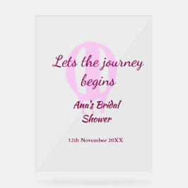 journey beginningブライダルシャワーadd name pin アクリルサイン