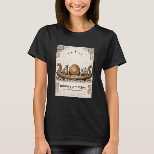 Journey of the Sun | Solar Barque | Ancient Africa Tシャツ (正面)