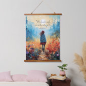 「Journey Through the Wildflowers」のカスタマイズ可能 吊り下げ型タペストリー (寝室)