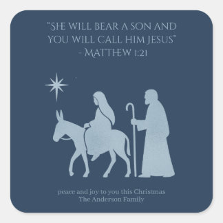 Journey to Bethlehem Sticker – Mary and Joseph  スクエアシール