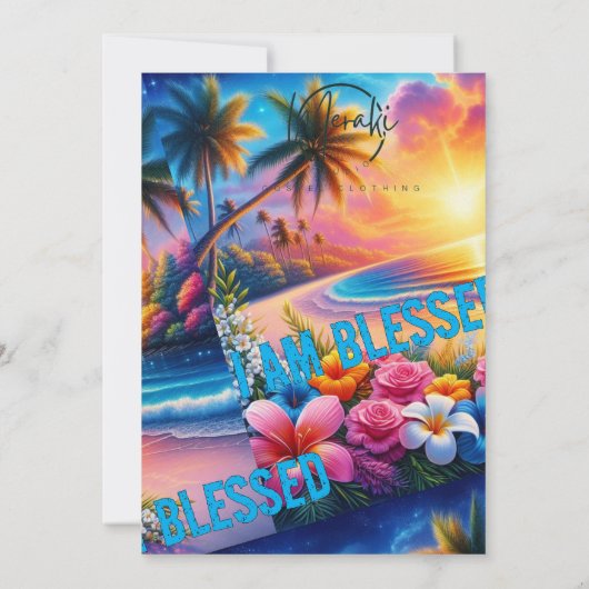 Journey with Grace: I Am Blessed Travel Backpack" 招待状 (裏面)