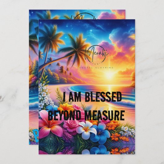 Journey with Grace: I Am Blessed Travel Backpack" 招待状 (正面/裏面)