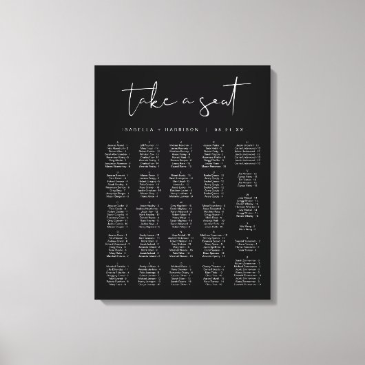 JOVIエギーモダン白黒アルファベット座席 キャンバスプリント (正面)