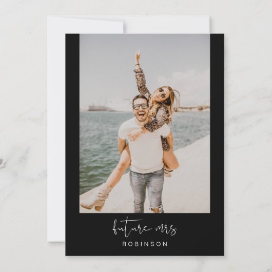 JOVIブラックシエはYesモダンブライダルシャワー 招待状 (裏面)