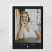 JOVIブラックモダンエギー卒業パーティー 招待状 (裏面)