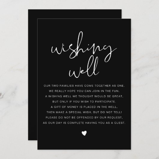 JOVIブラックモダンエギー願い井戸のサイン 招待状 (正面/裏面)