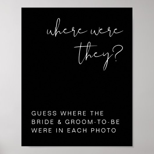 JOVI エッジィ ブラック モダン どこで撮った？サイン ポスター (正面)