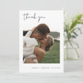 JOVI エッジィ ブラック モダン フォト ウェディング サンクス 招待状 (スタンド正面)