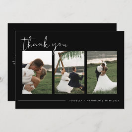 JOVI モダン Edgy Black Photo's 結婚 Thank You 招待状