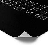 JOVI Edgy モダン Blackの曲結婚歌詞ポスター ポスター (角)