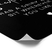 JOVI Edgy Blackのオモダンープン結婚シーティングサイン ポスター (角)