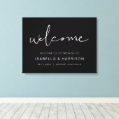 JOVI Edgy Blackミニマルモダンリスト結婚の歓迎 キャンバスプリント (インサイチュ (ウッドフロア))