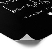 JOVI Edgy Black Cornhole Guestbook Wedding Sign ポスター (角)