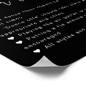 JOVI Edgy Black's Dance 結婚 Floor Rules Sign ポスター (角)