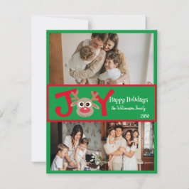 JOYおもしろいかわいい3フォトマンガトナカイ赤い緑 シーズンカード