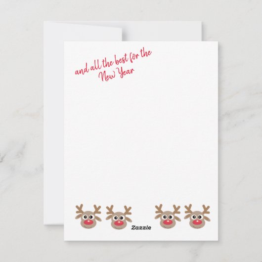 JOYおもしろいかわいい3フォトマンガトナカイ赤 シーズンカード (裏面)