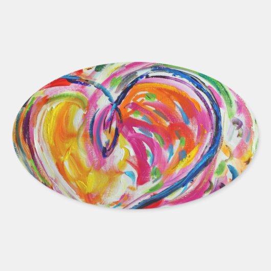 Joyのステッカー絵画ラベルのハート 楕円形シール (正面)