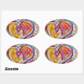 Joyのステッカー絵画ラベルのハート 楕円形シール (シート)