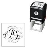 JOYの渦巻形の花開 – クリスマス書道 セルフインキングスタンプ (インサイチュ)