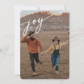 'Joy'エレガントホワイトタイポグラフィ シーズンカード (正面)