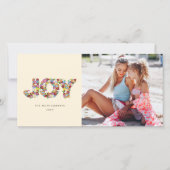 JOYカラフル春の花クリスマスモダン写真 シーズンカード (正面)