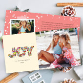 JOYカラフル春の花クリスマスモダン写真 シーズンカード